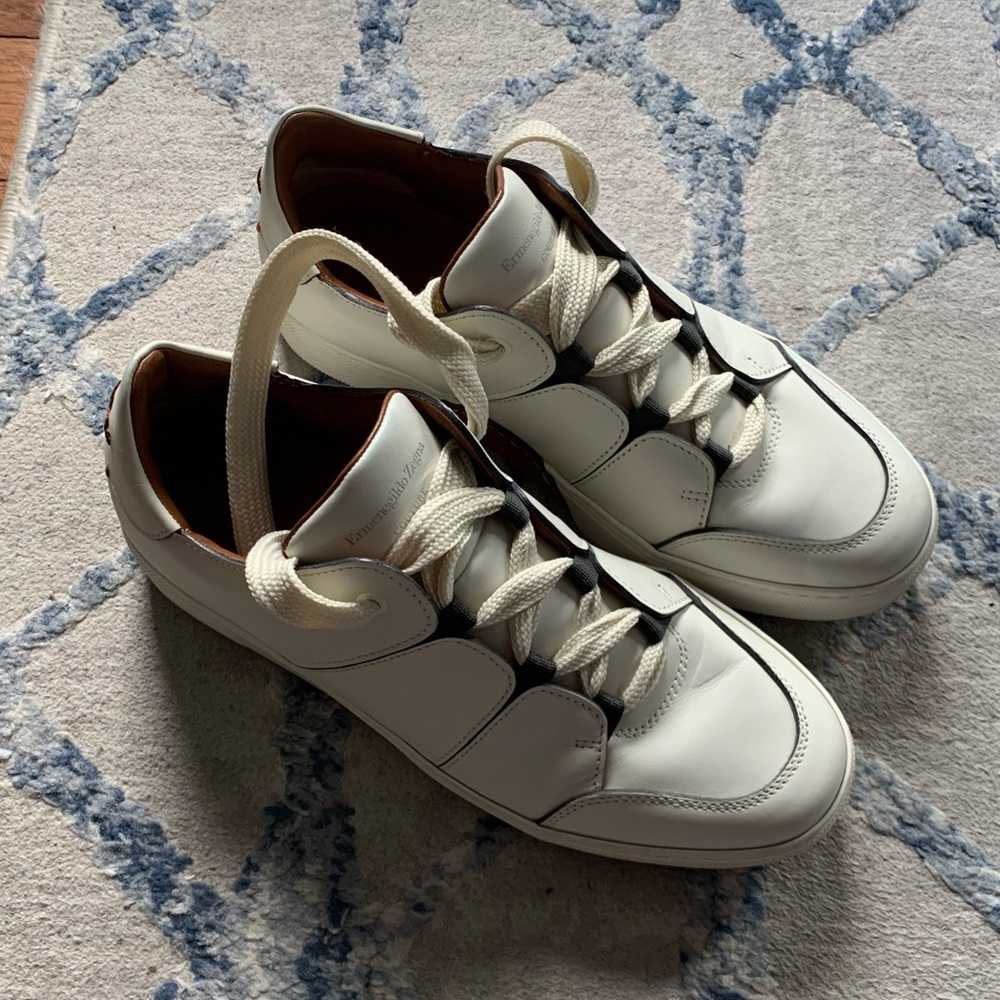 Ermenegildo Zegna XXX Tiziano Sneakers in Off-White, Size 9 US (8 EU)
